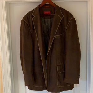 Mens Italy design sports jacket faux suede.